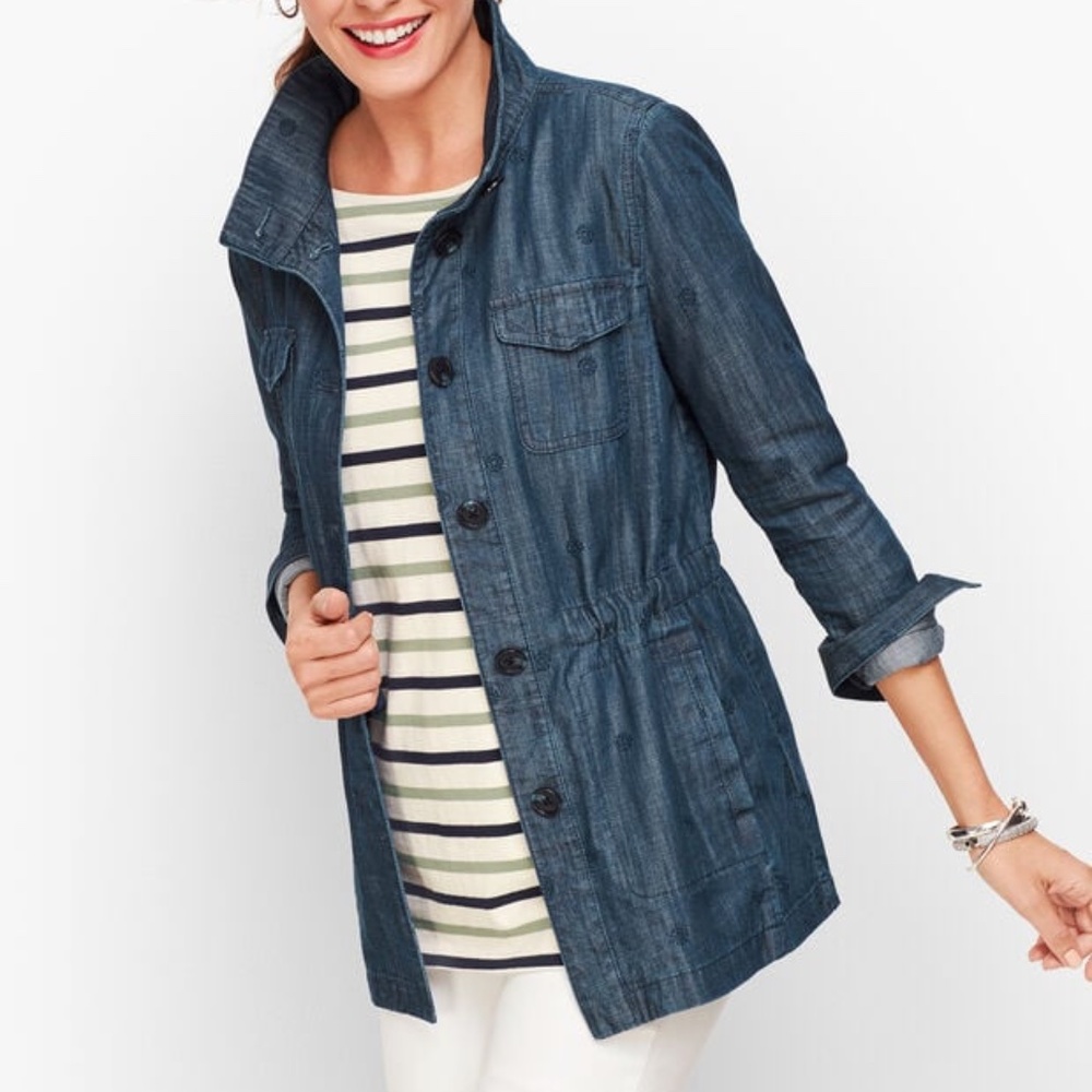 Talbots Blue Jean Safari Jacket